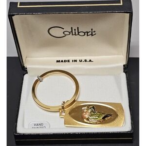 Colibri Made In‎ USA Gold Toned Colorful Handpainted Duck Keychain New In Box